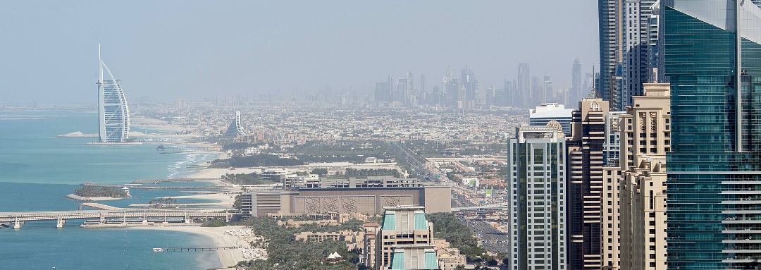 Dubai skyline views across the water Dubai skyline across the water